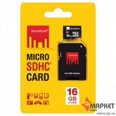 Карта пам'яті microSDHC 16 Gb C10 + SD Strontium